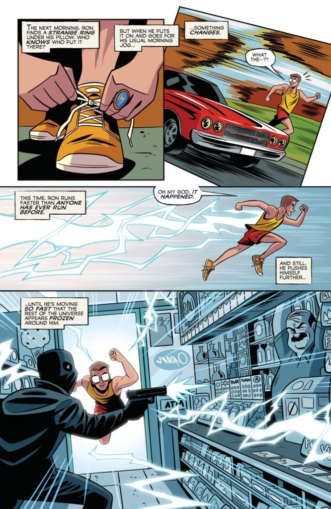 Super Creepshow #1 (2026), Page 16. Ron discovers his newfound superpower.