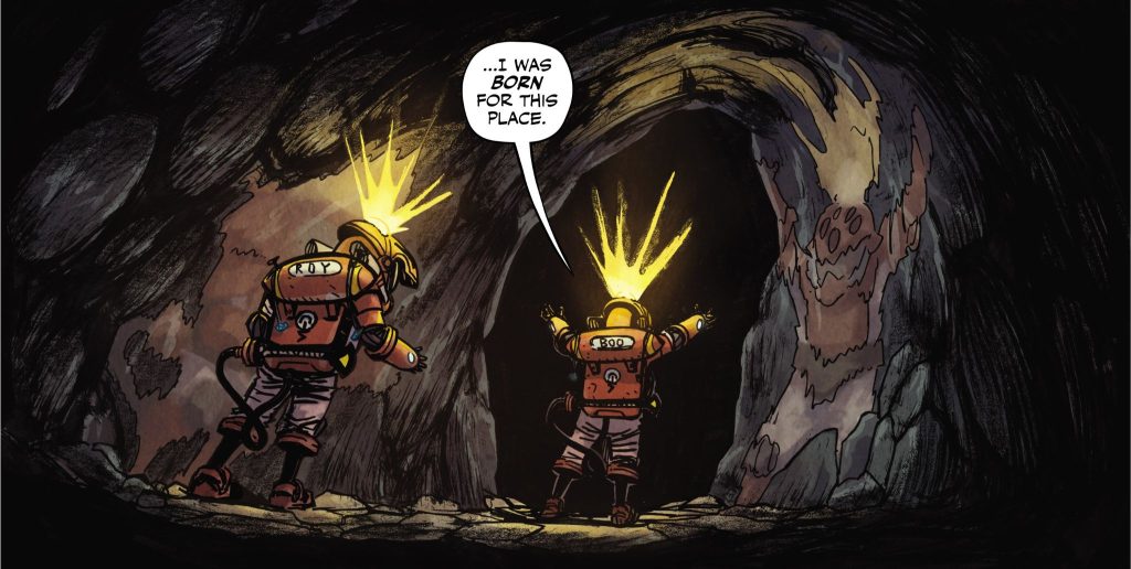 A scene from Innards #1 - Roy and Bo team-up
